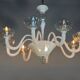 Venetian chandelier in white and colourless Murano glass, circa 1990.