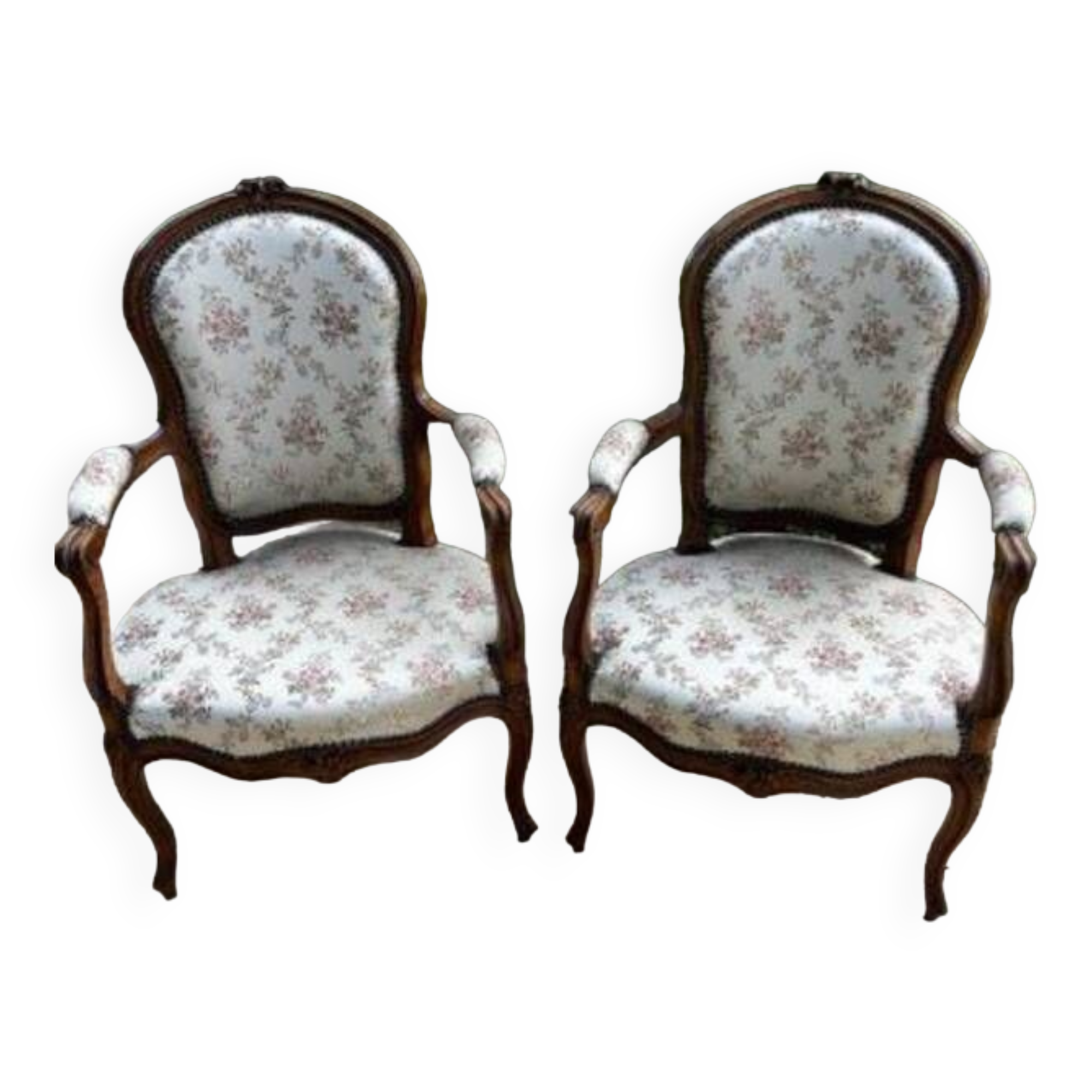 Pair of period Louis XV convertible armchairs