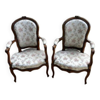 Pair of period Louis XV convertible armchairs