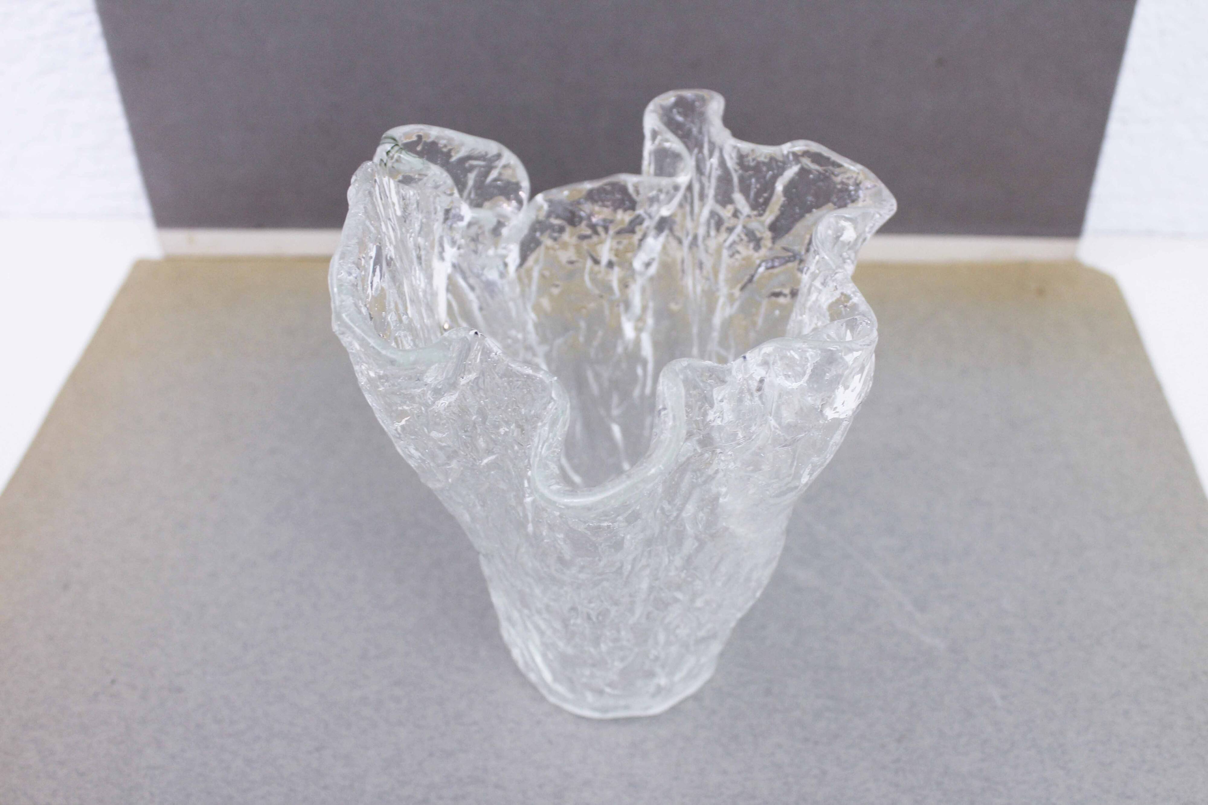 Folded glass vase 1970