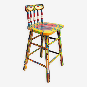 Painted wooden high chair