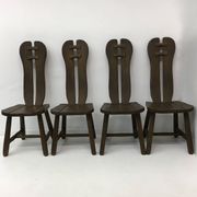 Set of 4 Belgian Brutalist Dining Chairs from De Puydt, 1970’s