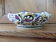 Lobé dish, melonnière in Gien earthenware decoration blue and ochre pattern 1960