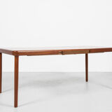 Midcentury Danish extendable dining table in teak 1960s - rounded corners and butterfly extension