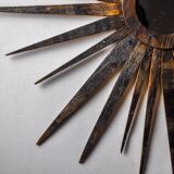 XL wooden sun mirror, France, 1960, 80 cm