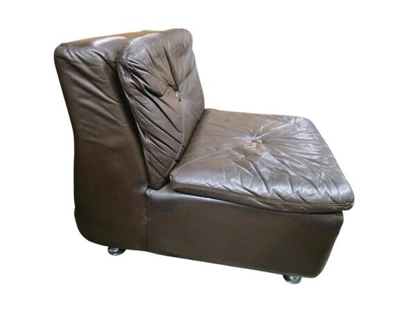 Canapé modulaire vintage marron chocolat Himolla