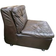Vintage chocolate brown modular sofa Himolla