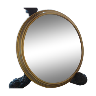 Round mirror frame with golden aluminum floor 32cm