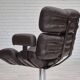 1970s, Scandinavian swivel chair, original condition, artificial leather, chrome steel.