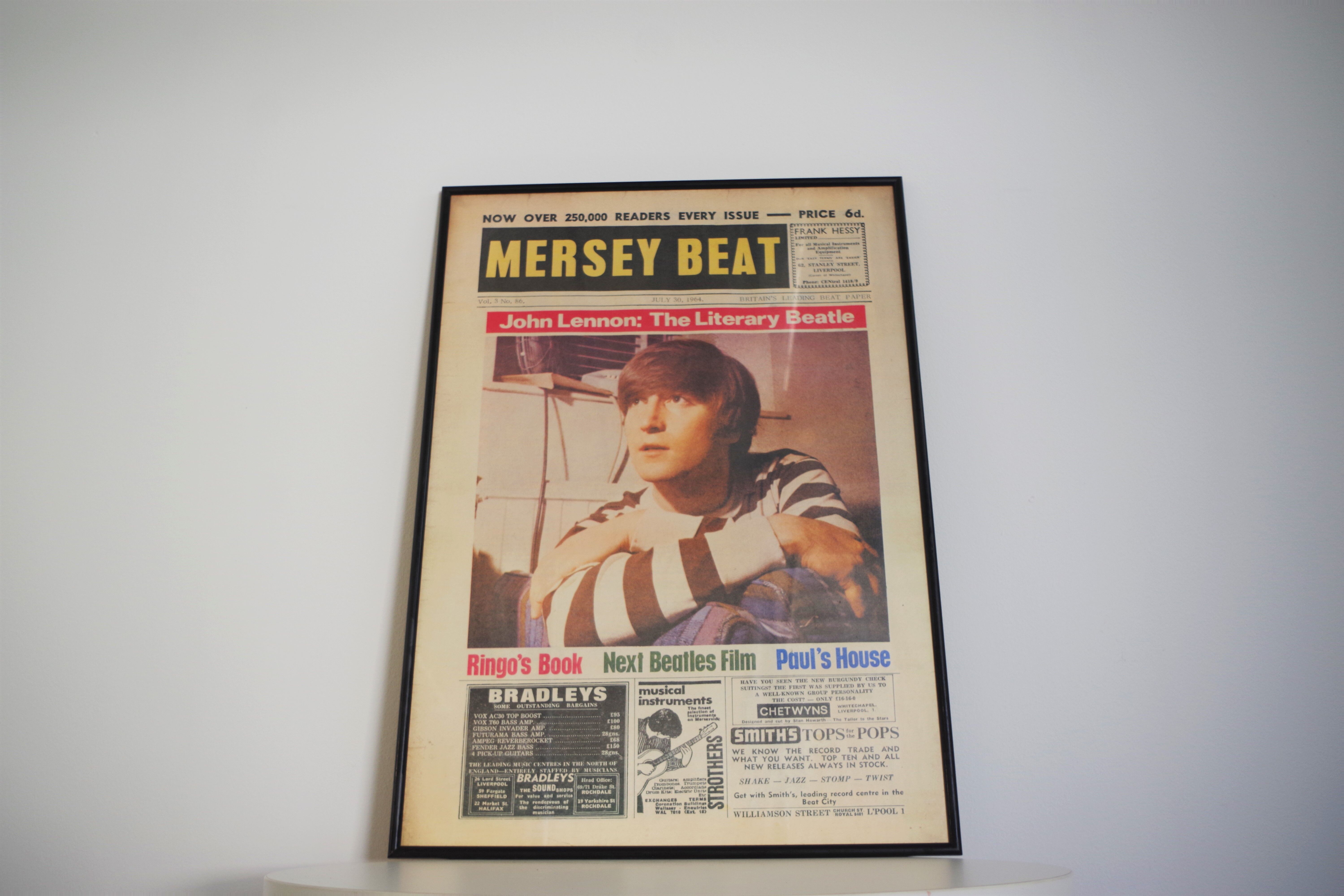 Vintage Beatles poster depicting John Lennon