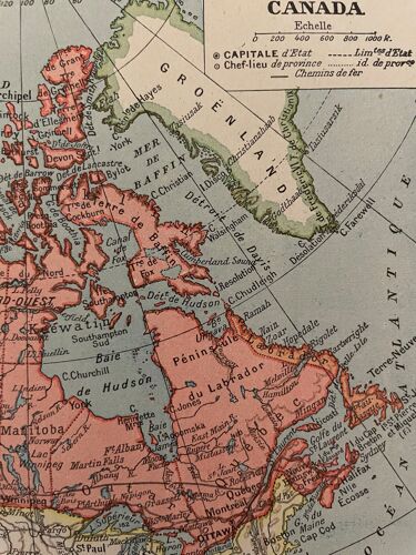 Lithographie et carte sur le Canada de 1922