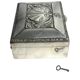 Silver-plated metal jewellery box with shell decoration, Kayser, 20th century.