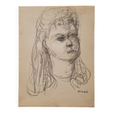 Drawing by Nagao Usui: portrait of a woman