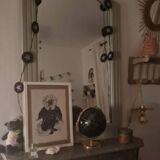 Large vintage solid wood mirror, retro, 40s