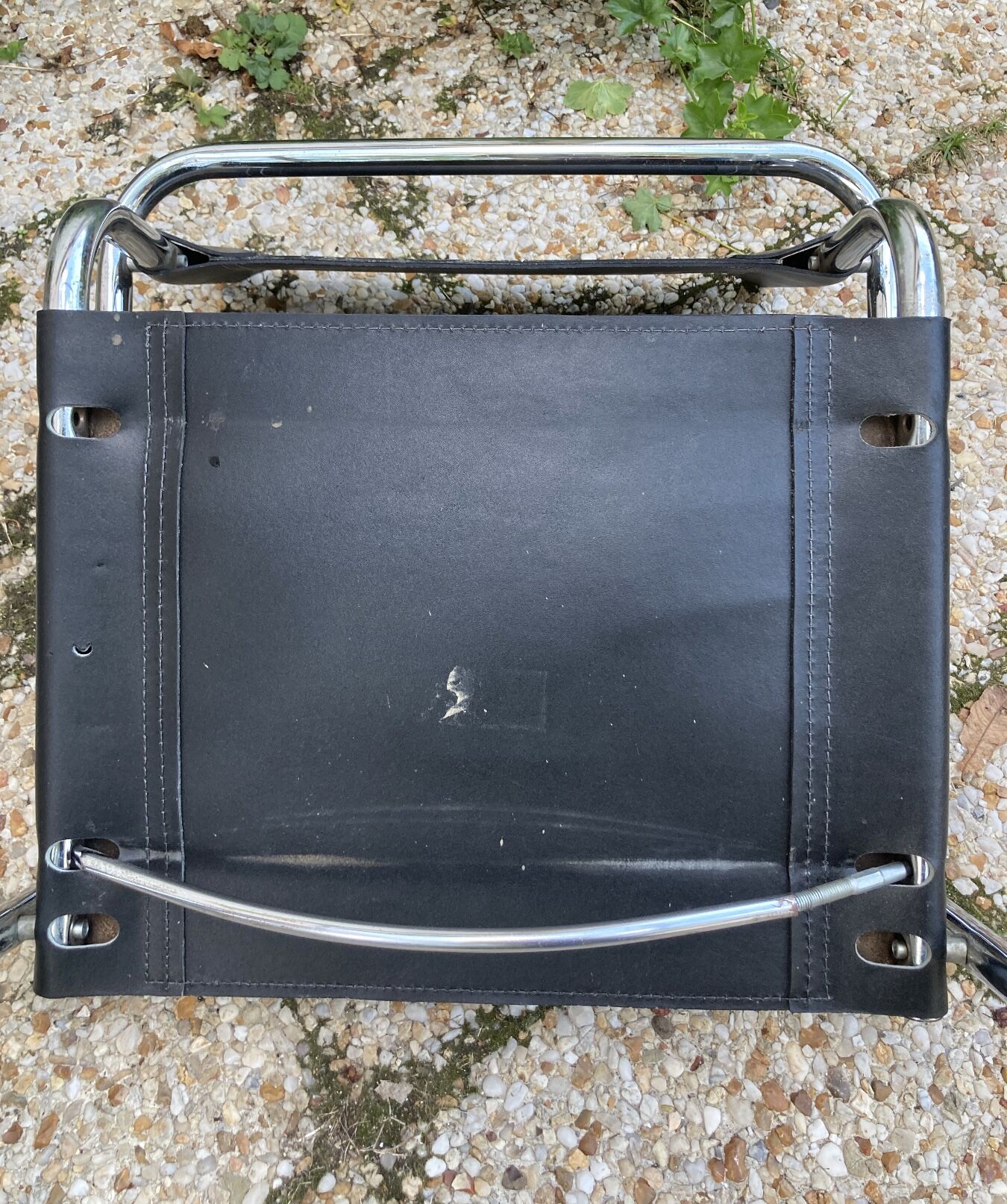 Vintage armchair in black leather