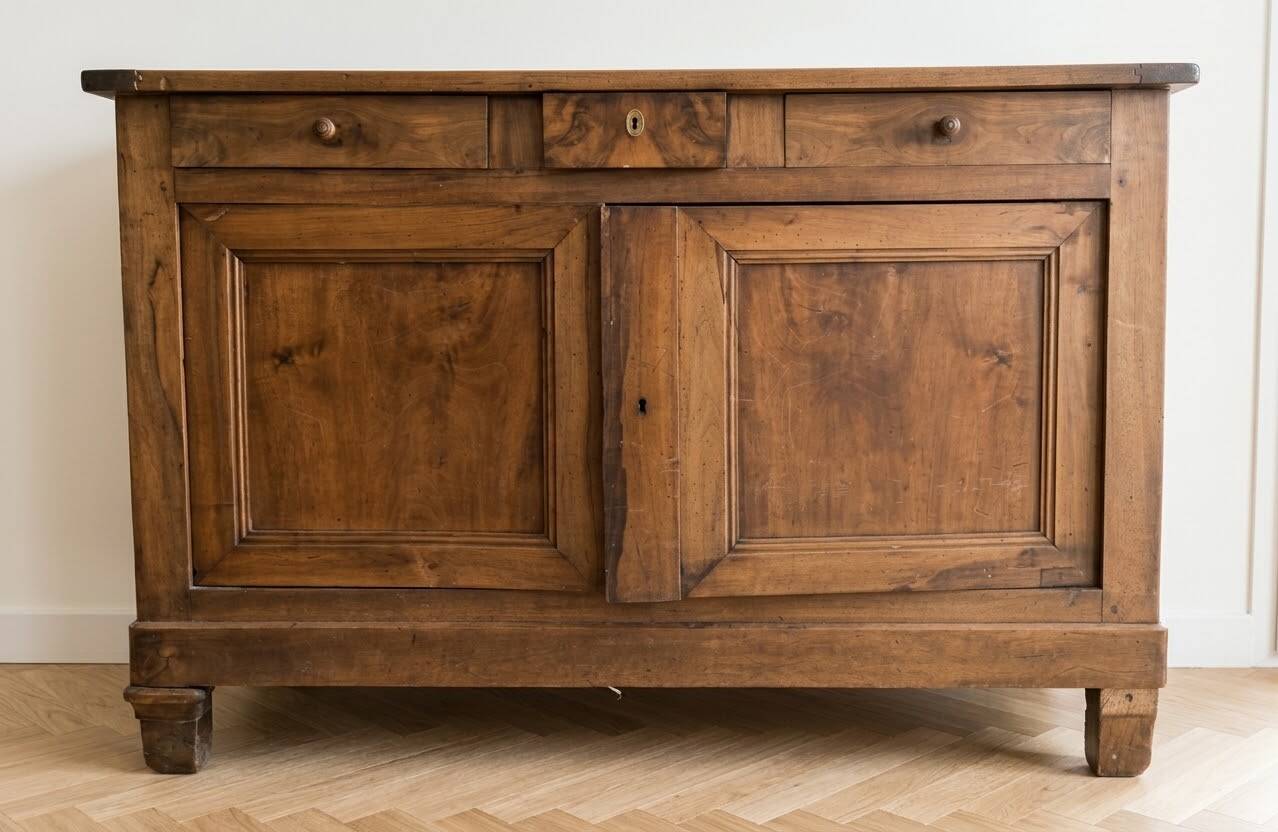 Old buffet in solid walnut