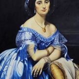 According to Ingres, portrait of Princess de Broglie, oil on canvas framed, 135x105 cm.