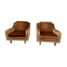 Pair of vintage brown armchairs circa 1970