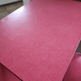 Red vintage formica table and 2 chairs