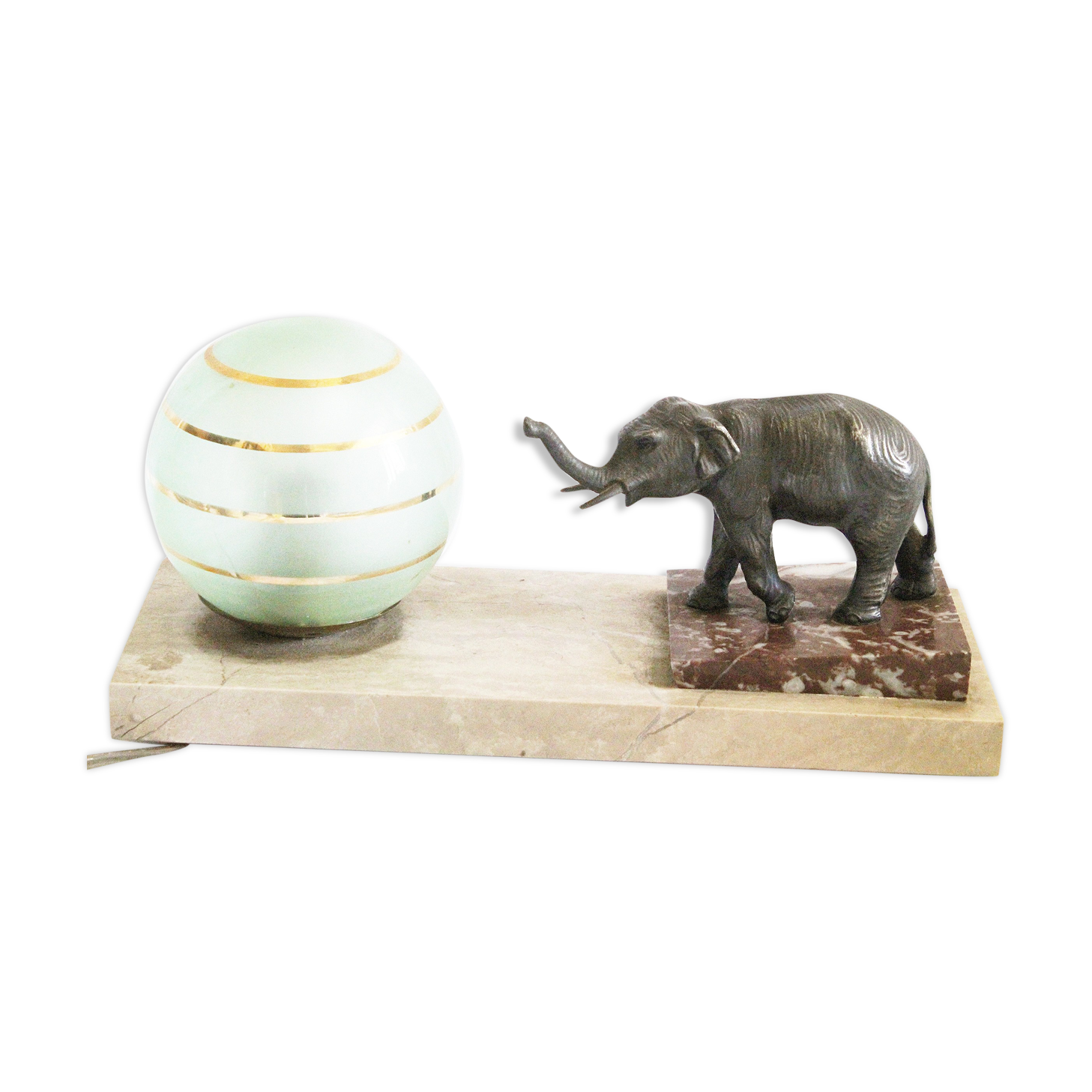 Elephant art deco marble lamp