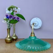 Applique coudée abat-jour vintage en plastique vert
