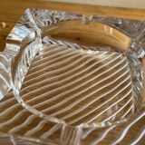 Square striped crystal ashtray / catchall J.G. Durand