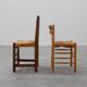 19th Century Spanish Hand-Carved oak Side Chair with Velour Seat