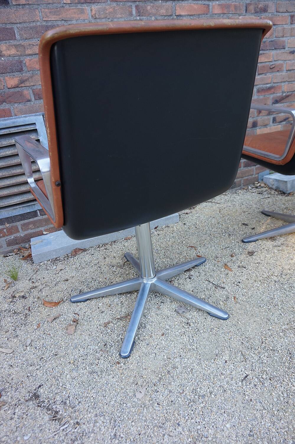 Cognac leather armchair by Delta 2000 for Wilkhahn, Germany, 1960s