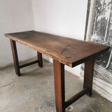 Workbench, brutalist console, solid wood