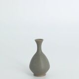 Small Mid-Century Scandinavian Modern Collectible Brown Stoneware Vases by Gunnar Borg, Set of 4