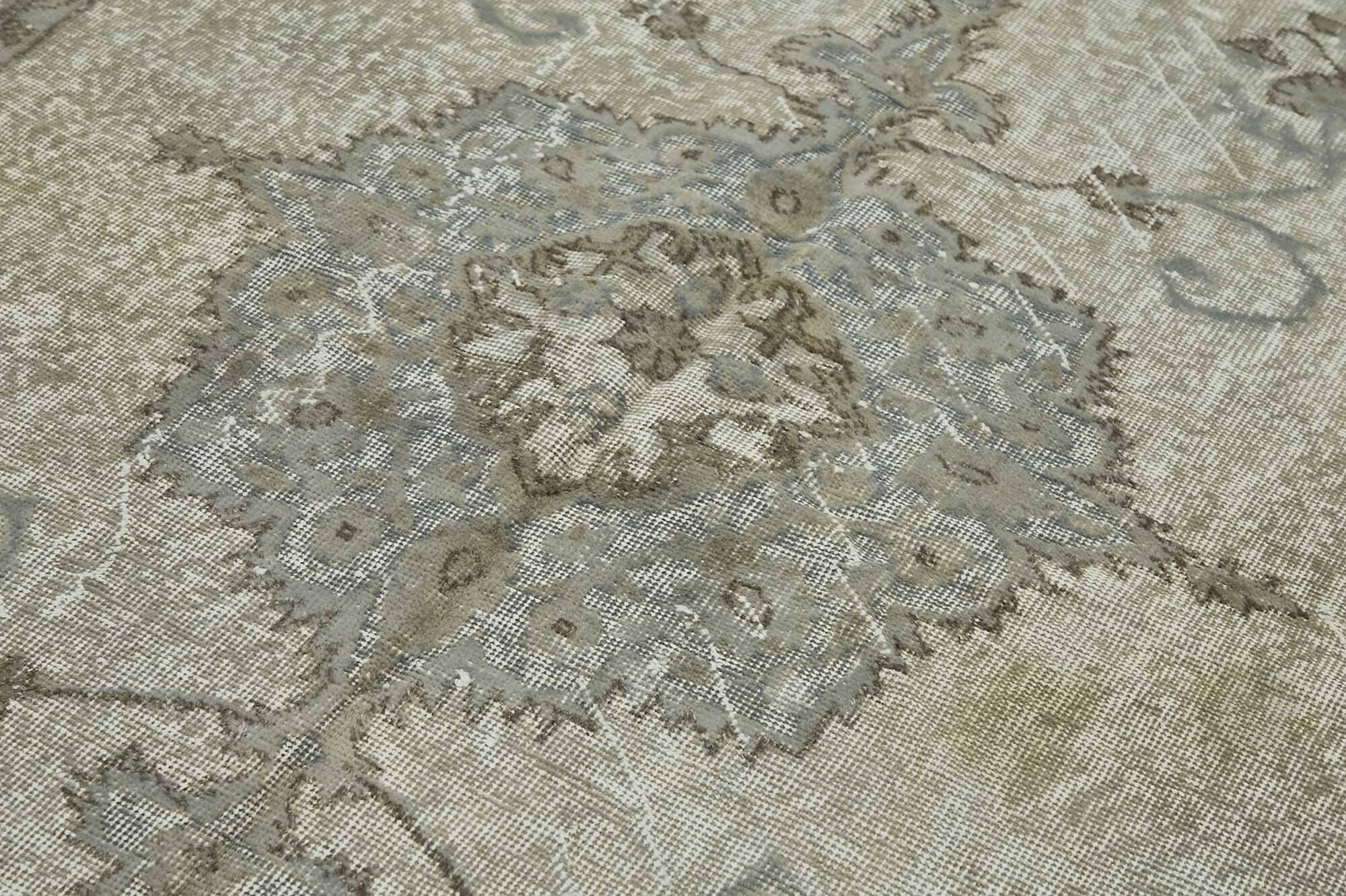 Overdyed Wool Vintage Handmade Carved Rug 173 cm x 272 cm