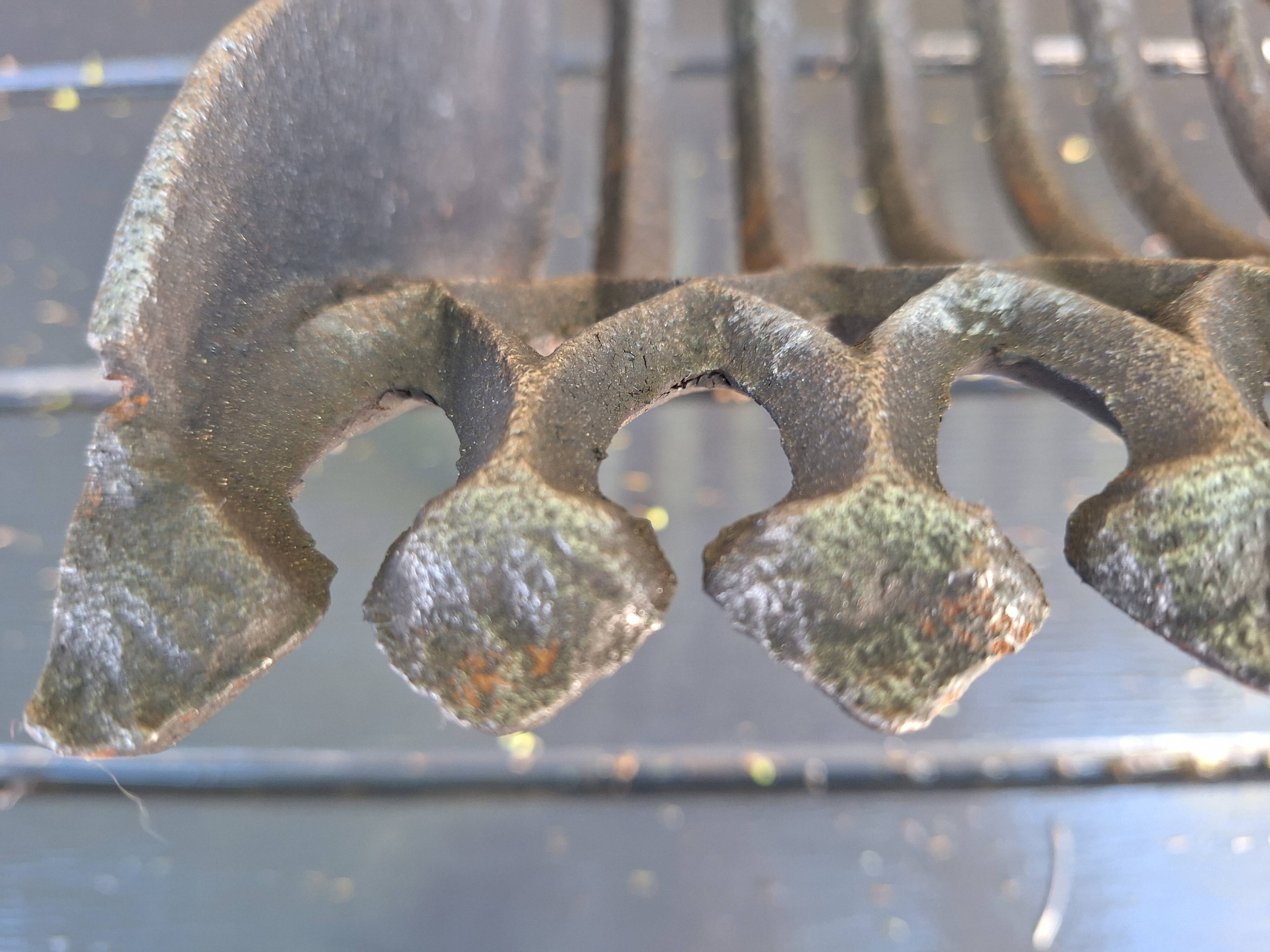 Antique cast iron log holder/ember holder for fireplace