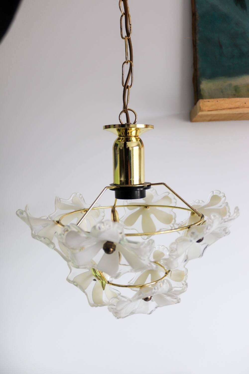 Lustre vintage fleurs murano Eglo