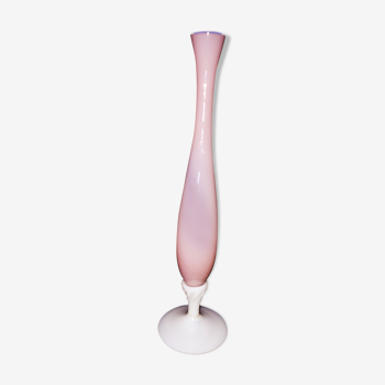 Pink opaline soliflor vase, Italy