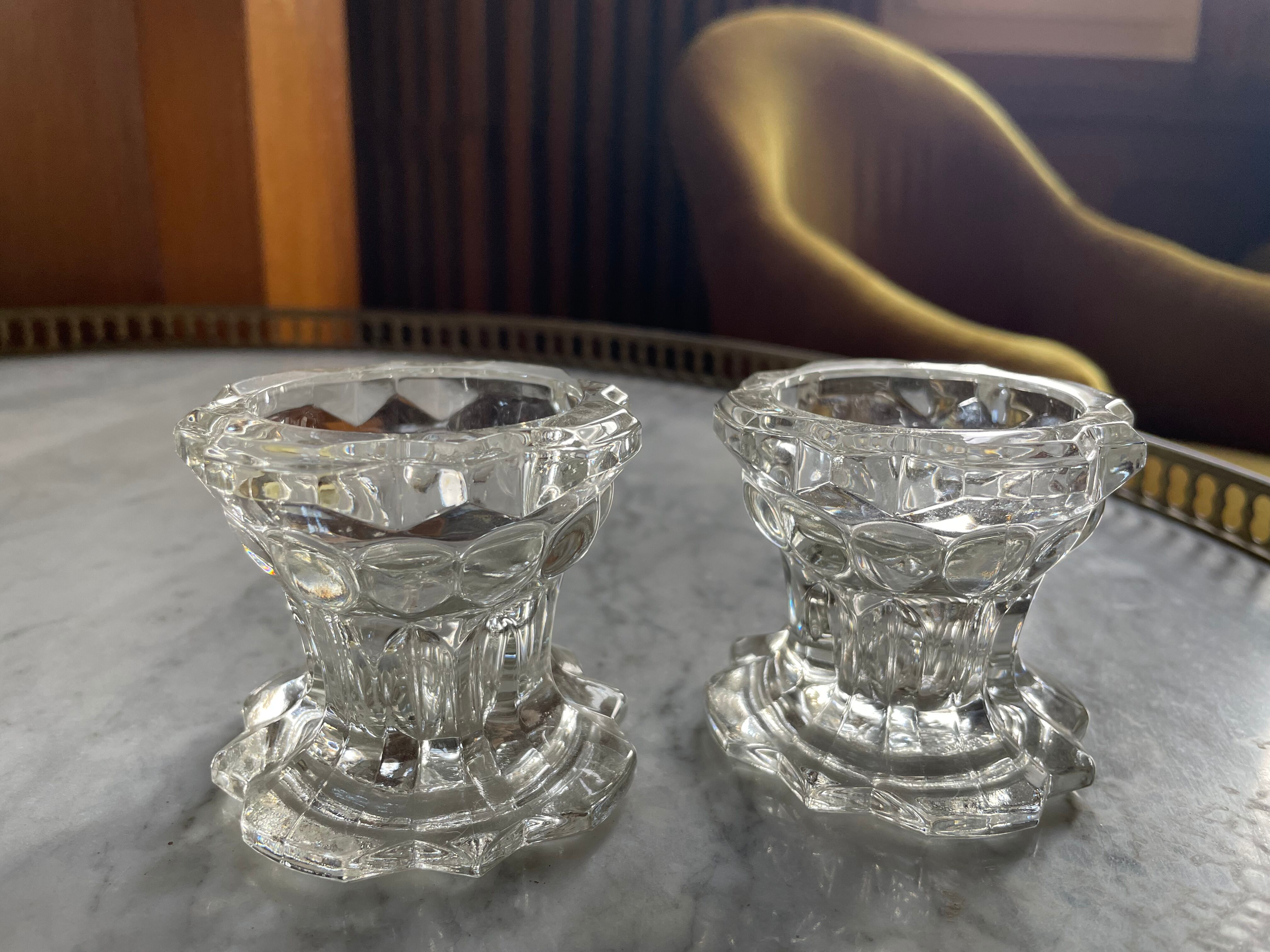 Glass candlesticks