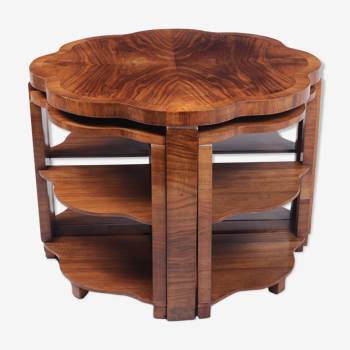Art deco walnut pull our tables 1930