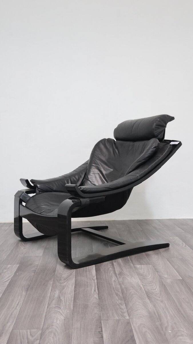 Leather Armchair by Åke Fribytter for Nelo Möbel, Sweden, 1970s