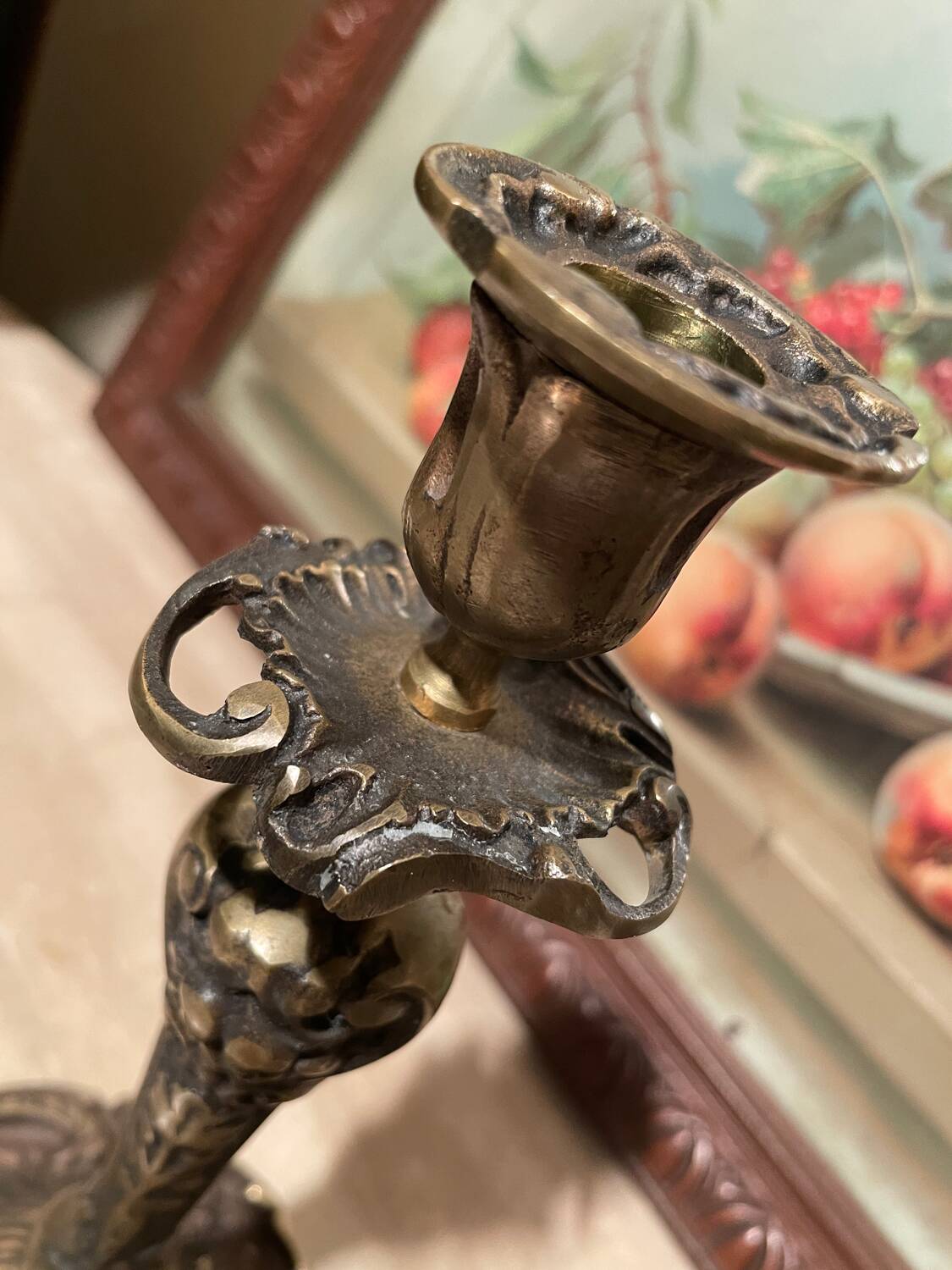 Bougeoir en bronze art déco