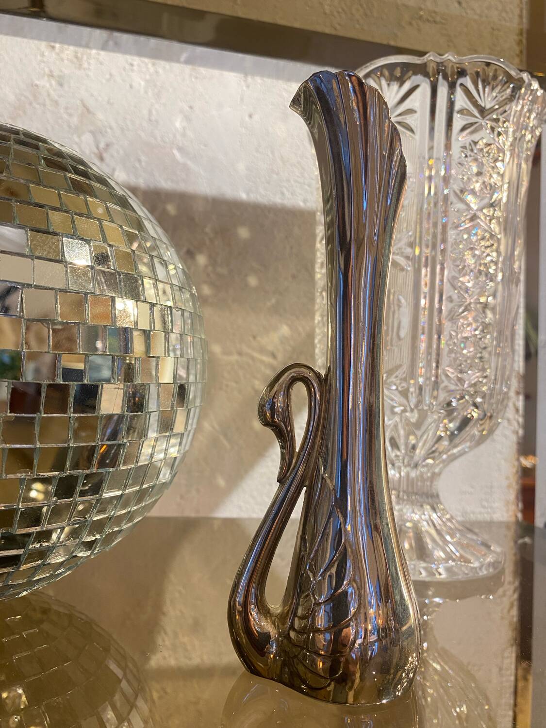 Art deco swan soliflore vase