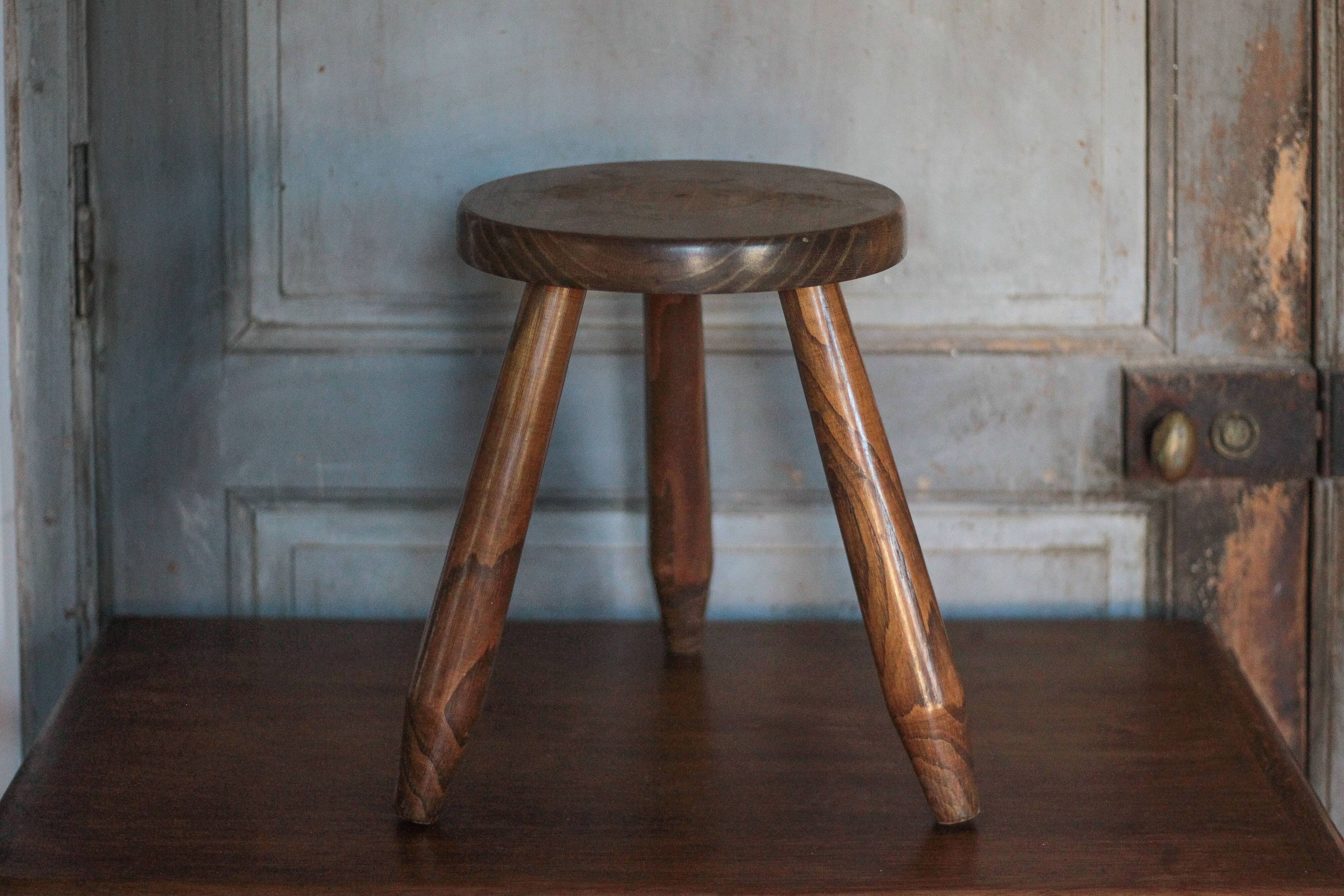 Vintage stool, wooden stool, tripod stool, occasional stool, por