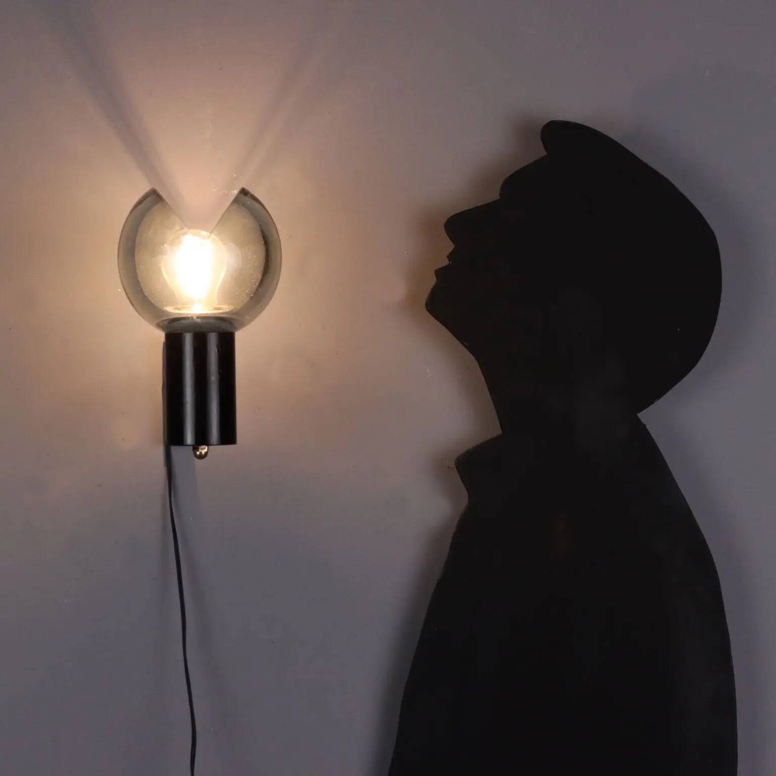 Vintage wall light in glass and aluminium, Italy, 1960s