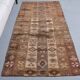 Vintage Turkish Hand-Knotted Wool Cotton Brown Runner 94x203