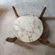 Table basse bois marbre et verre par Hugues Poignant