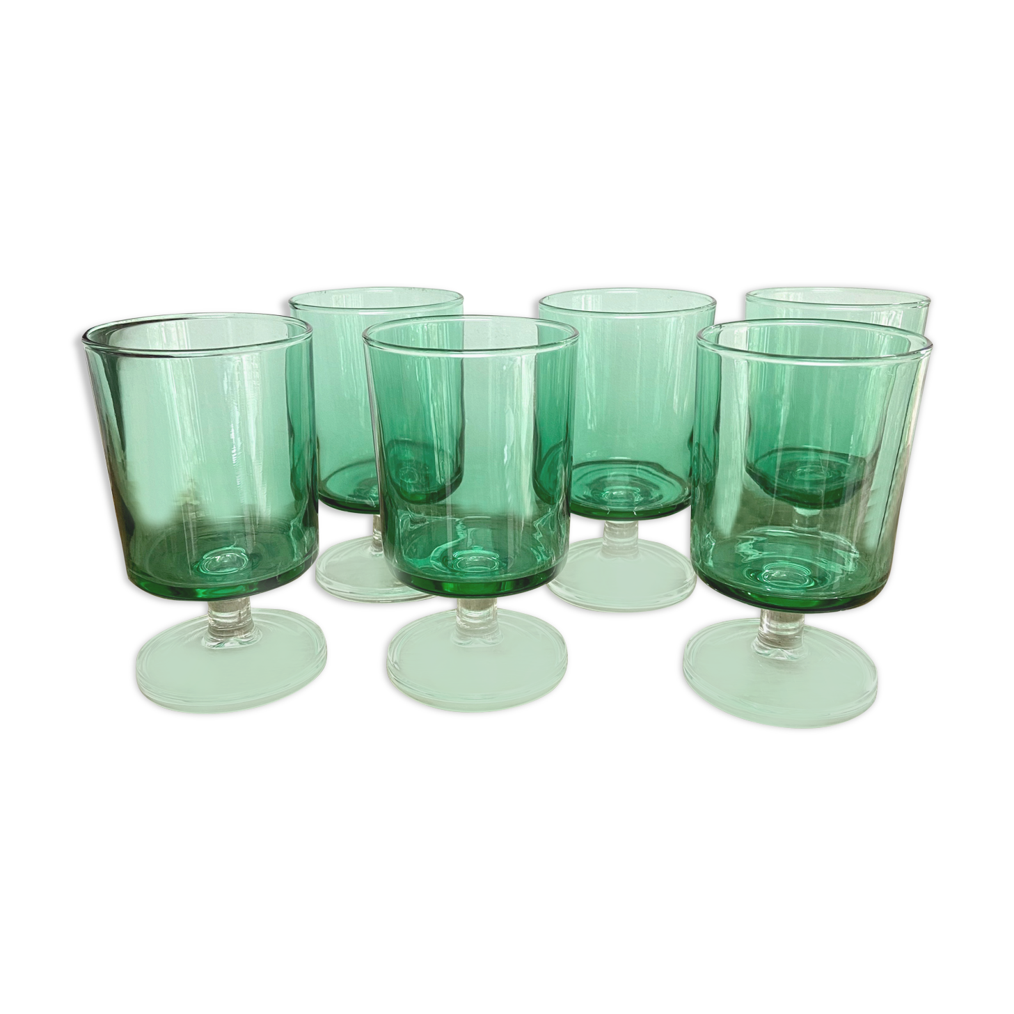 6 verres luminarc france vintage