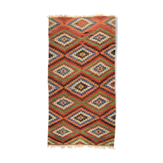 Anatolian handmade kilim rug 305 cm x 145 cm