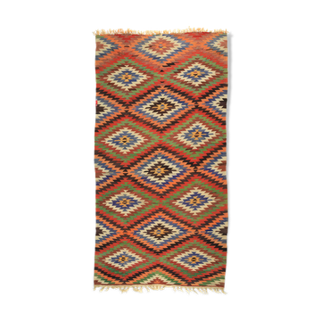 Anatolian handmade kilim rug 305 cm x 145 cm