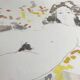 Watercolor in colors signed by alain bonnefoit, nude elongated, 2015