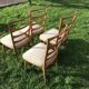 Lot de 4 chaises vintage en chêne blond et assise beige