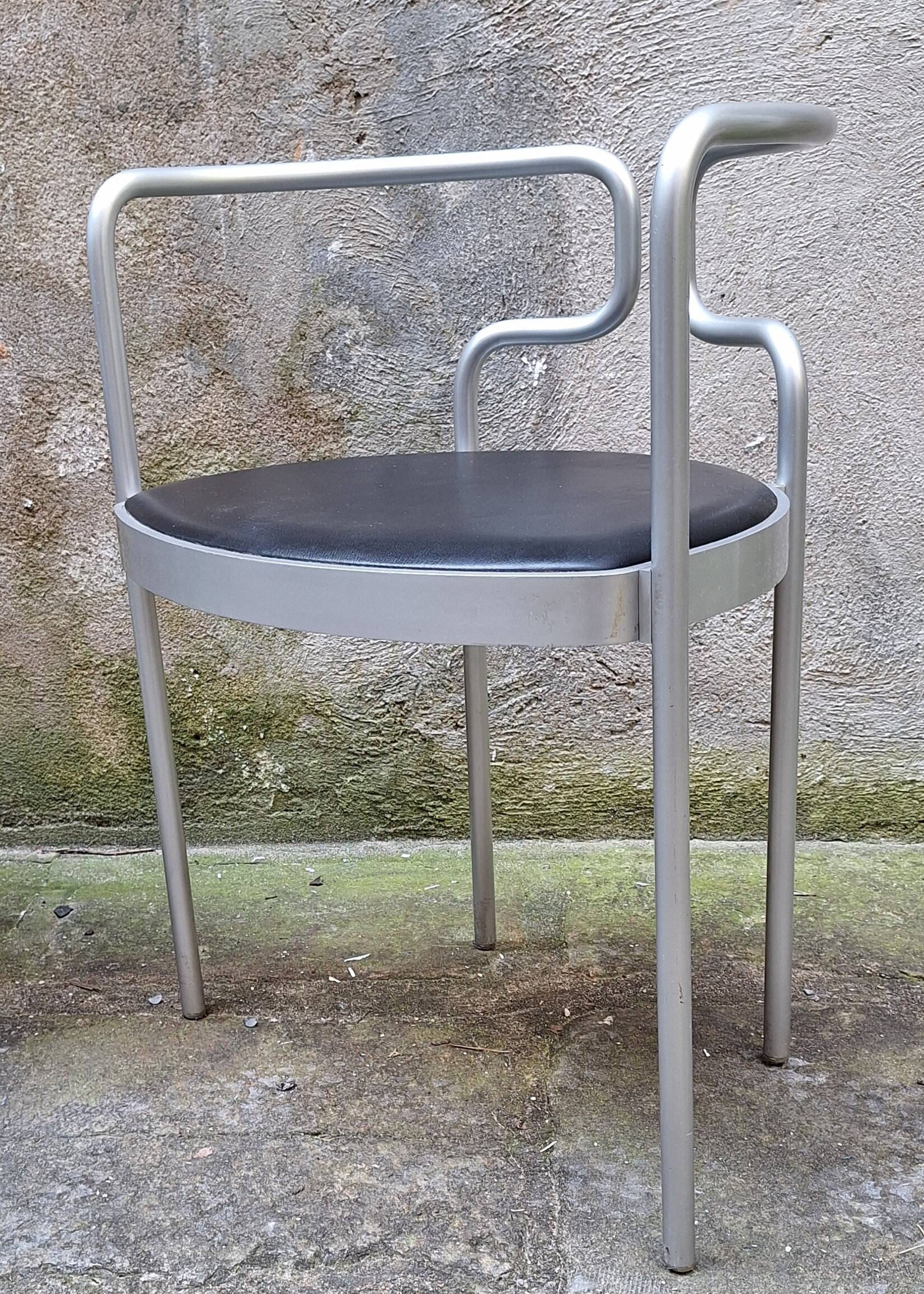 Pair of aluminum armchairs by Henning Larsen