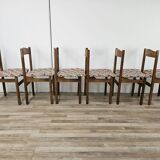 1950s Beech Dining Chairs with Geometric Seat